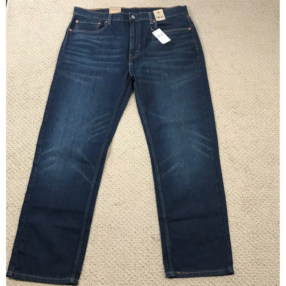 Levis 505 Regular Fit Dark Wash Indigo Denim Jeans 38x30 005052809‎ Mens